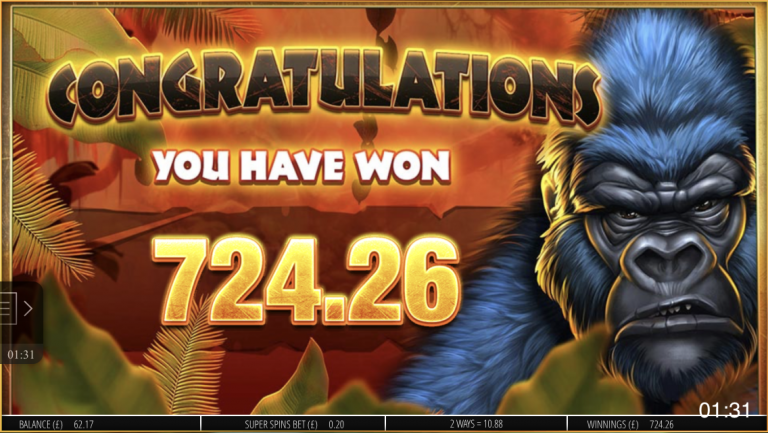 Gorilla Gold - Mega Win! (Submitted by xKylie21x)