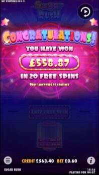 Sweet Bonanza - Big Winner! (Submitted by The maintenance guy)