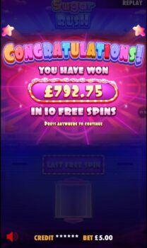 Sugar Rush - Big Win! (Submitted by Big jase slots)