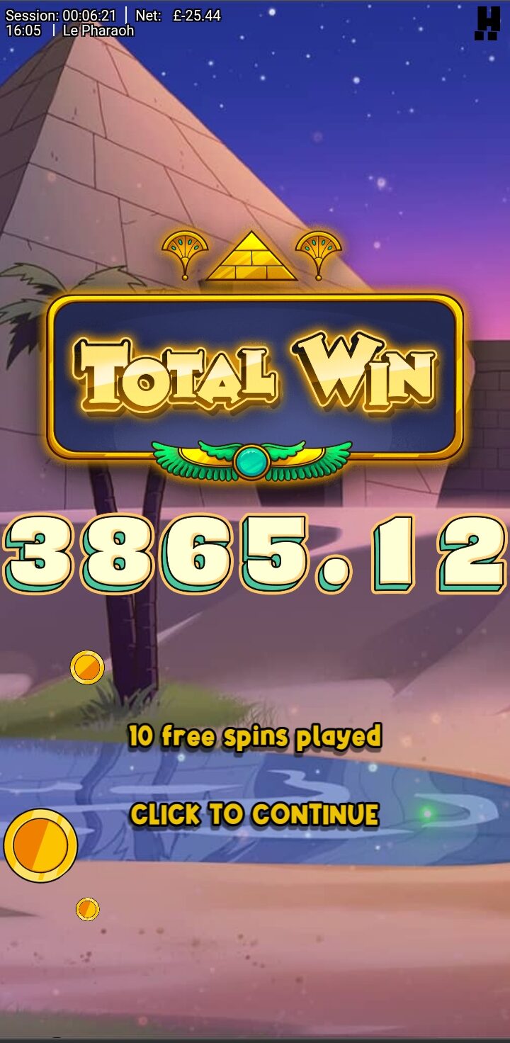 Le Pharaoh - Big Win! (Submitted by HarrySmith2802)