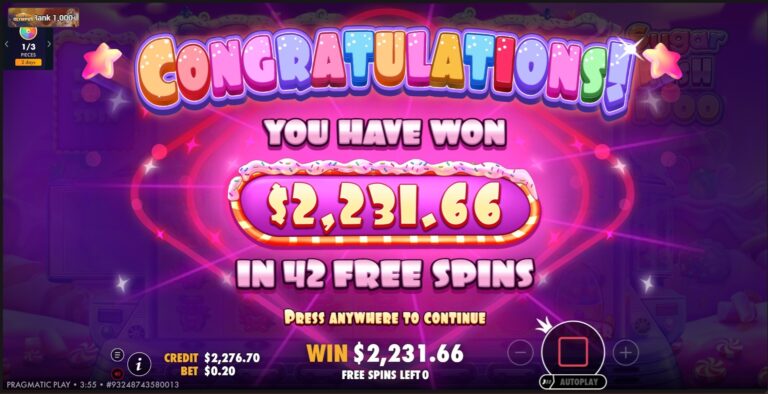 Sugar Rush 1000 - Decent Hit! (Submitted by GBlay)