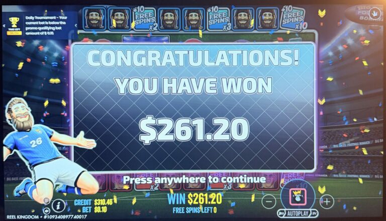 Big Bass Football - Big Win! (Submitted by BikerLad28)