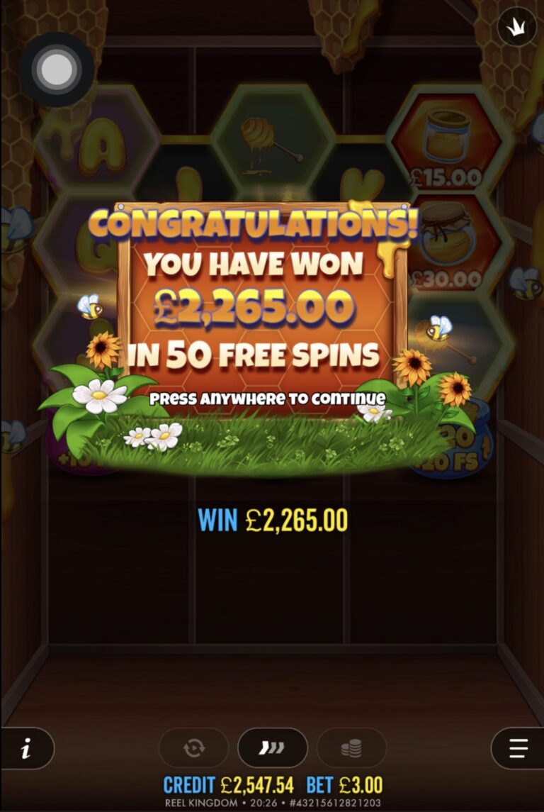 Bee Keeper - Big Win! (Submitted by farmerbhoy)