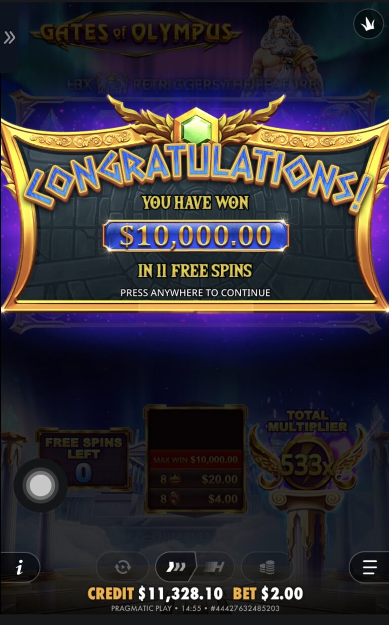 Gates of Olympus - Max win! (Submitted by Jim1105)