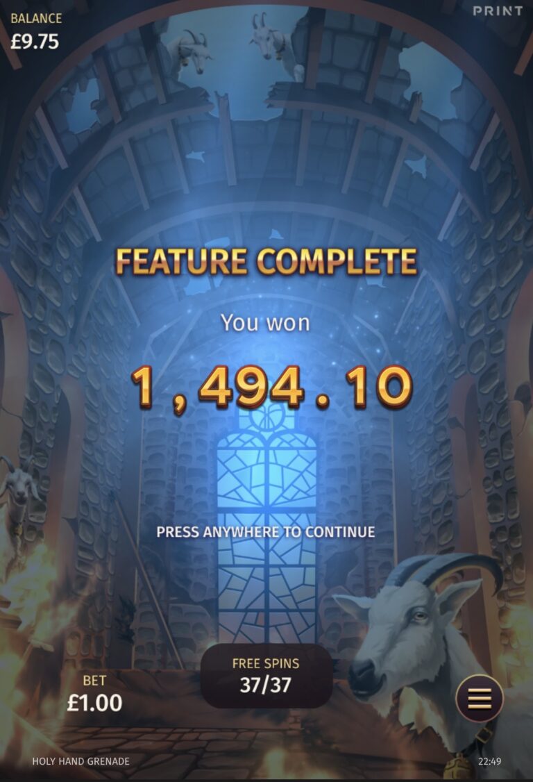 Holy Hand Grenade - Super Win! (Submitted by Ulster45)
