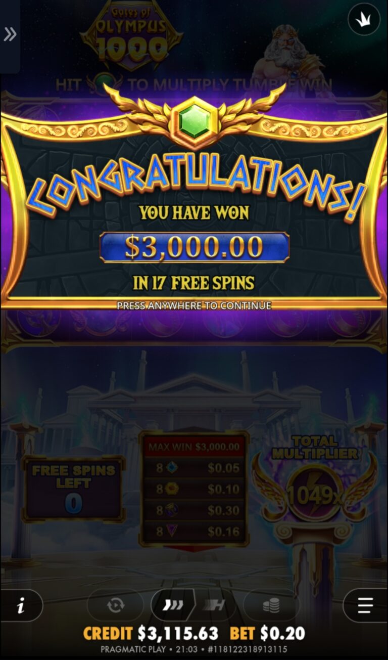 Gates Of Olympus 1000 - Max Win! (Submitted by CalvinMJBennett)