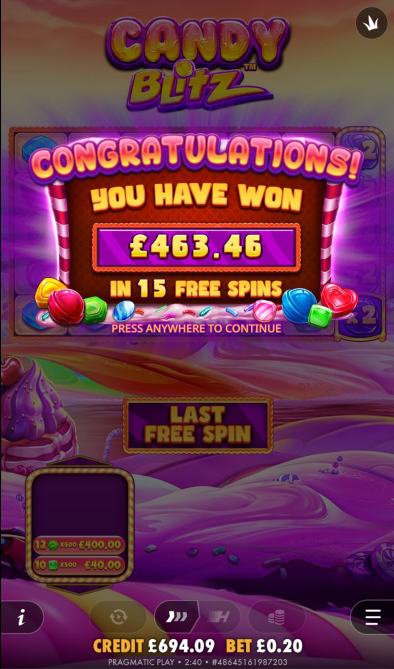 Candy Blitz - Big Win! (Submitted by Olliecharles)