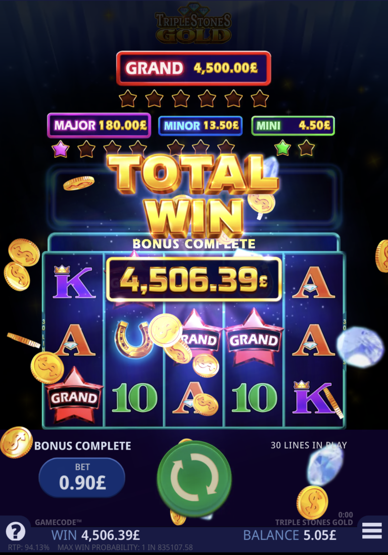 Triple Stones Gold - Big Win! (Submitted by Barrym97)